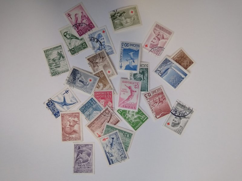 selection Finland 1951-55 semipostals B107-131 complete (25) CV $70