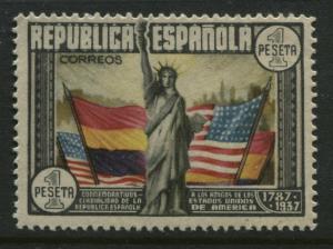 Spain 1937 1 peseta US Constitution unmounted mint NH