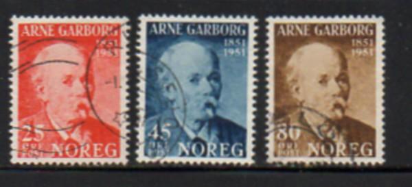 Norway Sc 318-0 1951 Garborg stamp set used