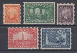 Canada Sc 141-145 MLH. 1927 Confederation cplt F-VF