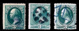 Selected 1870s-90s Fancy Cancels Used on Contemporary USA Classic Stamps...[DT]