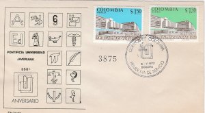 Colombia # C581-582, Xavier University 350th Anniversary, First Day Cover