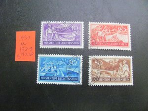 LIECHTENSTEIN 1937 USED  SC 132-135 SET VF/XF $12 (178)