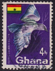 Ghana - 1967 - Scott #291 - used - Bird Rufous-crowned Roller