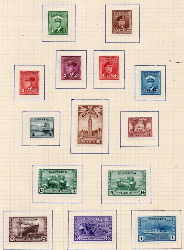 canada Sc 249-262 1942 Goerge VI WW II long stamp set mint