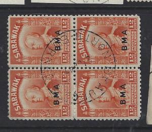 SARAWAK  (P1909BB)  BMA 12C  SG 134    BL OF 4  BEAUFORT  CDS    VFU 