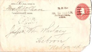 United States Nebraska Alexandria R.F.D. 1 1903 sl Type 2   Postal Stationery...