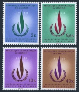 Congo DR 625-628,MNH.Michel 322-325. Human Rights Year IHRY-1968.Flame.