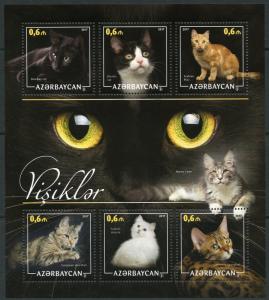 AZERBAIJAN  2018  CATS  SHEET I  MINT NEVER HINGED