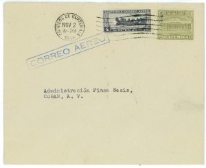 99863 - GUATEMALA - POSTAL HISTORY - AIRMAIL COVER 2 different postmarks 1936