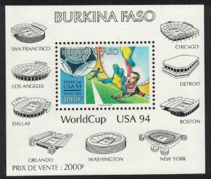 Burkina Faso World Cup Football Championship USA MS 1994 MNH SC#978a