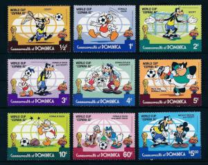 [22197] Dominica 1982 Disney Characters at World Cup Football Spain MNH