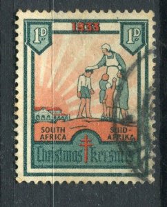 SOUTH AFRICA; Early 1900s Illustrated CHRISTMAS STAMP used dated, 1933