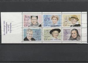 Finland  Scott#  895a  Used Booklet Pane  (1992 Finnish Women)
