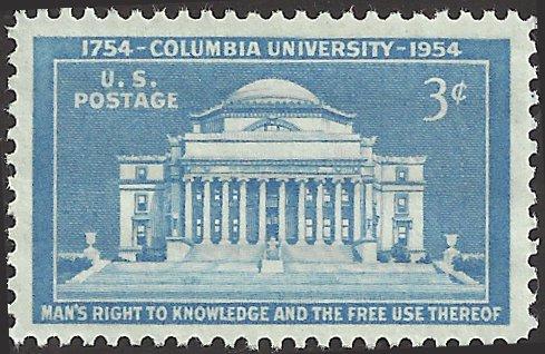 # 1029 MINT NEVER HINGED COLUMBIA UNIVERSITY 200TH ANNIVE...
