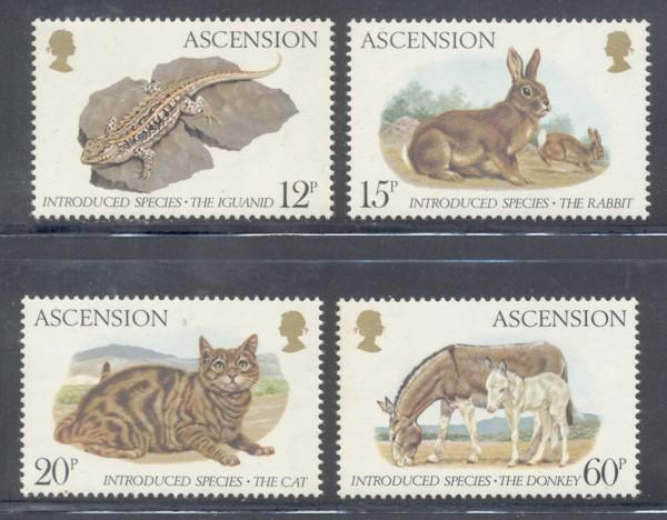 Ascension Sc 336-9 1983 Introduced Animals stamp set mint NH