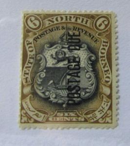 State of North Borneo SC #J15 Postage Due overprint MH stamp