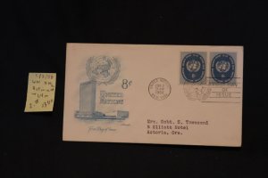 UN 64 (pr) on cover  NYC to Astoria OR (#1240)