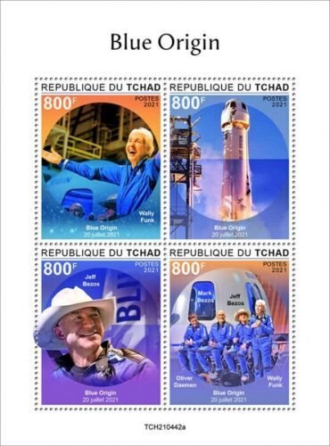 2020/10- CHAD- BLUE ORIGIN        4V complet set    MNH ** T 