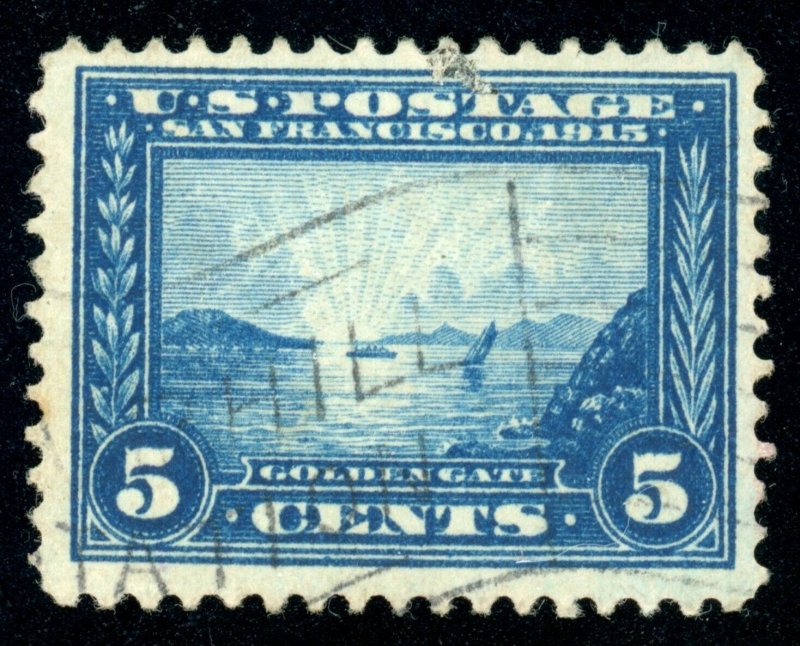 US Stamp #399 Golden Gate, 5c - Used - CV $10.00 