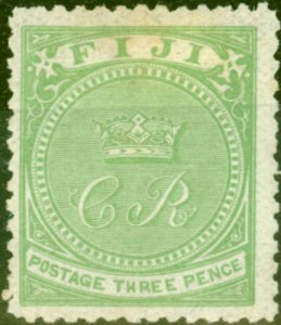 Fiji 1871 3d Pale Yellow-Green SG11 Fine Mtd Mint