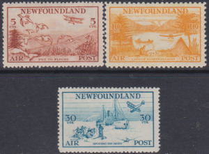 NEWFOUNDLAND 1933 AIR MINT OG SET TO 30c CAT 