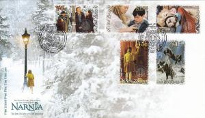 New Zealand 2005 FDC Narnia The Lion, The Witch and the Wardrobe Movie Charac...