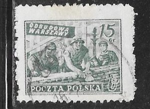 Poland 497: 15z Workers, Sigismund's Column in the Background, used, F-VF