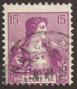 Switzerland #131 used Helvetia off center