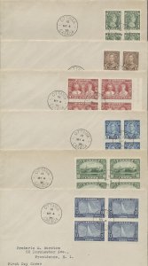 1935 #211-216 George V Silver Jubilee Set of 6 FDCs Blocks Ottawa CDS