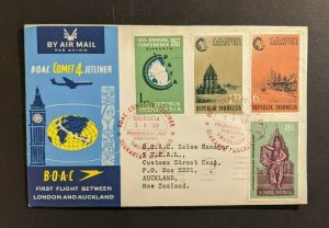 1963 Jakarta Indonesia First Flight Cover to Auckland New Zealand BOAC Comet