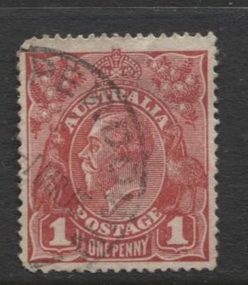 Australia - Scott 21 - KGV Head -1914 - FU - Wmk 9 - 1p Stamp3