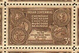 1948 sheet of stamps, Indian Centennial Sc #972