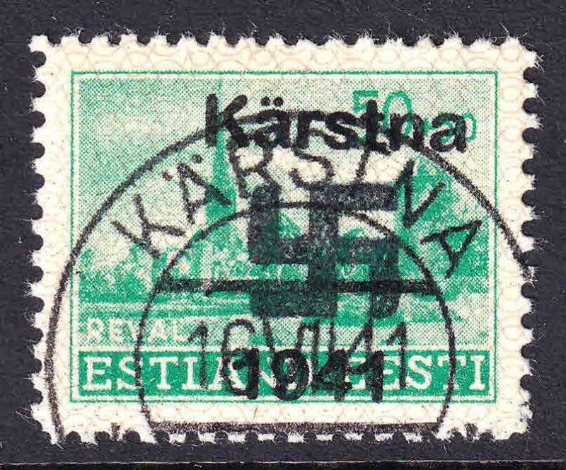 ESTONIA NB4 KÄRSTNA OVERPRINT KÄRSTNA 1941 CDS VF SOUND GERMANY OCCUPATION