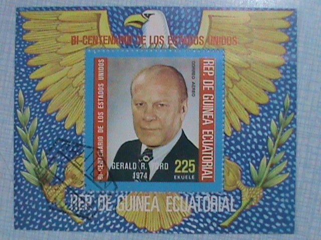 REPUBLIC OF GUINEA EQUATORIAL: AMERICAN-BI-CENTENARY CTO SOUVENIR SHEET. NH