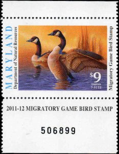 MARYLAND #38 2011 STATE DUCK STAMP CANADA GEESE  by Jim Taylor