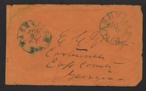 $Nashville Tenn. CSA provisional Sc#61xU1 cover July 8, 1861 cert., Cv, $900