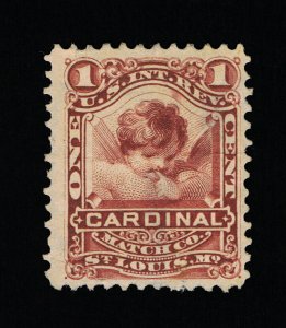 GENUINE SCOTT #RO58d PRIVATE DIE CARDINAL MATCH CO WATERMARK 191R PAPER #13602