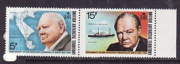 British Antarctic Territory-Sc#62-3- id4-unused NH set-Winston Churchill-1974-