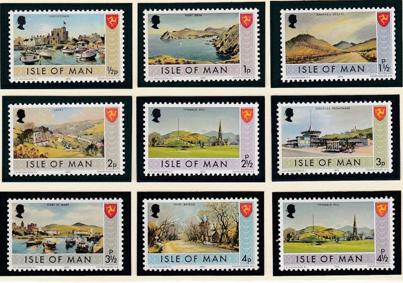 Isle of Man # 12-27, 52-59, Pictorial Definitive Issues, int LH, 1/3 Cat.