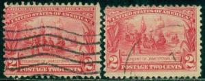 SCOTT # 329 USED, VERY GOOD, 2 STAMPS, GREAT PRICE!