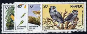 RWANDA - 1985 - John Audubon, Birds - Perf 4v Set  - Mint Never Hinged