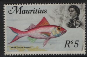 MAURITIUS, 355, USED, 1969, Sacre Chien Rouge Fish