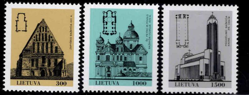 LITHUANIA Scott 437-439 MNH**1993 Church set