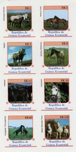 Equatorial Guinea 1976 Horses Sheet (8) Imperforated mnh.vf