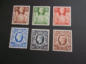 GVI 1939 Arms High Values Set of 6 in Superb U/M Condition SG 476-78c Cat £425