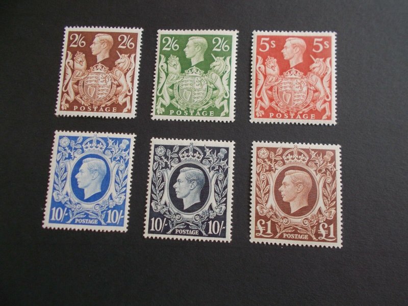 GVI 1939 Arms High Values Set of 6 in Superb U/M Condition SG 476-78c Cat £425