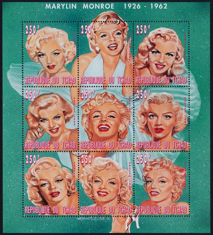 Chad 727 MNH Marilyn Monroe, Music, Movies