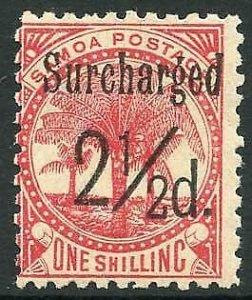 Samoa SG86 2 1/2d (Black) on 1/- dull rose-carmine M/M Cat 15 pounds