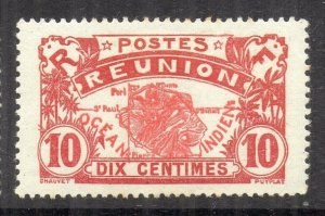 Reunion 1907 MAP TYPE Early Issue Fine Mint Hinged 10c. NW-230855